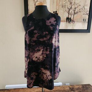Aritzia Wilfred purple black floral tank top blouse / S